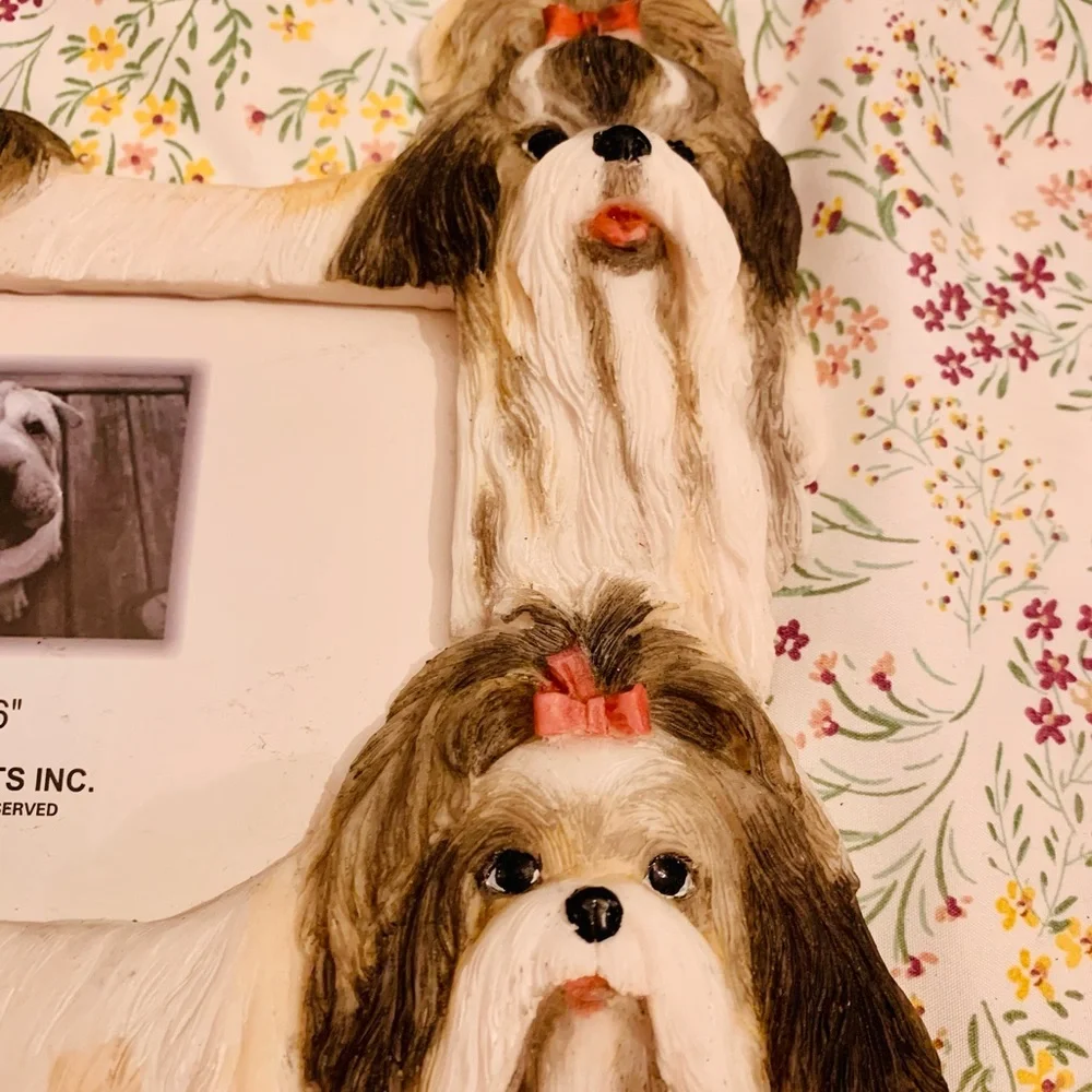 E & S Imports Shih Tzu Photo Frame Ceramic Resin